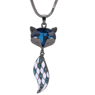 Kalung Fashion Korea Fox Shape Decorated Crystal Long Necklace