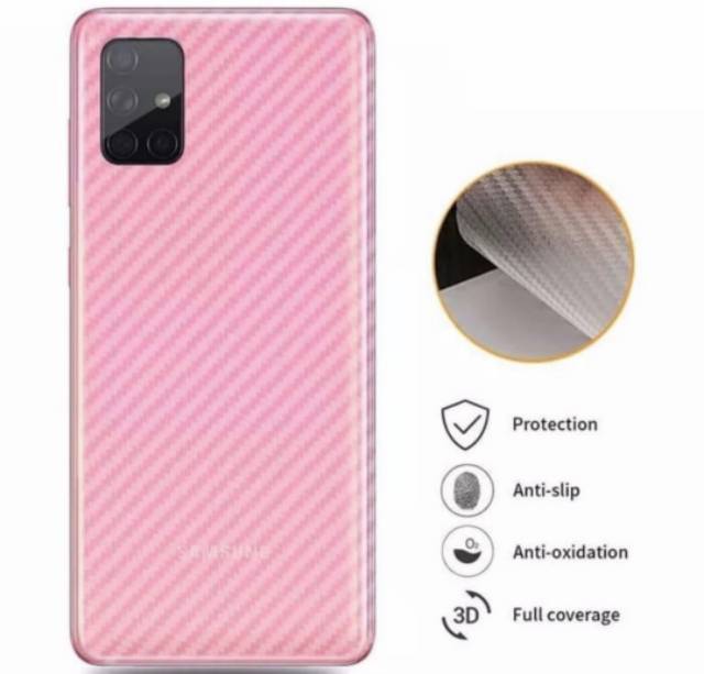 carbon fiber screen guard antigores BELAKANG Samsung A51 A71 M31 NOTE 10 LITE A11 M11 M51  a21s M23 M32