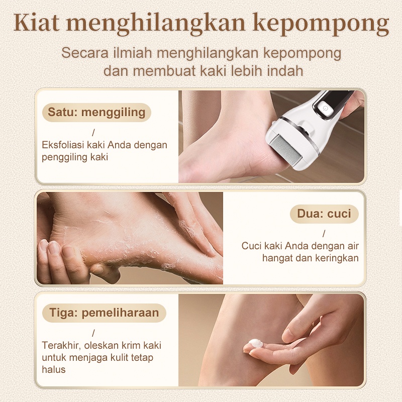 Amazefan Alat Penghalus Kaki Elektrik Pengelupasan pembersih Kulit Untuk Menghilangkan Kulit Mati Kapalan Tumit Alat Amplas Pedicure Menicure Callus Remover Kelupas perawatan kaki Portable Mesin Penghalus Tumit Kaki kikir pengkilap kuku menicure pedicure