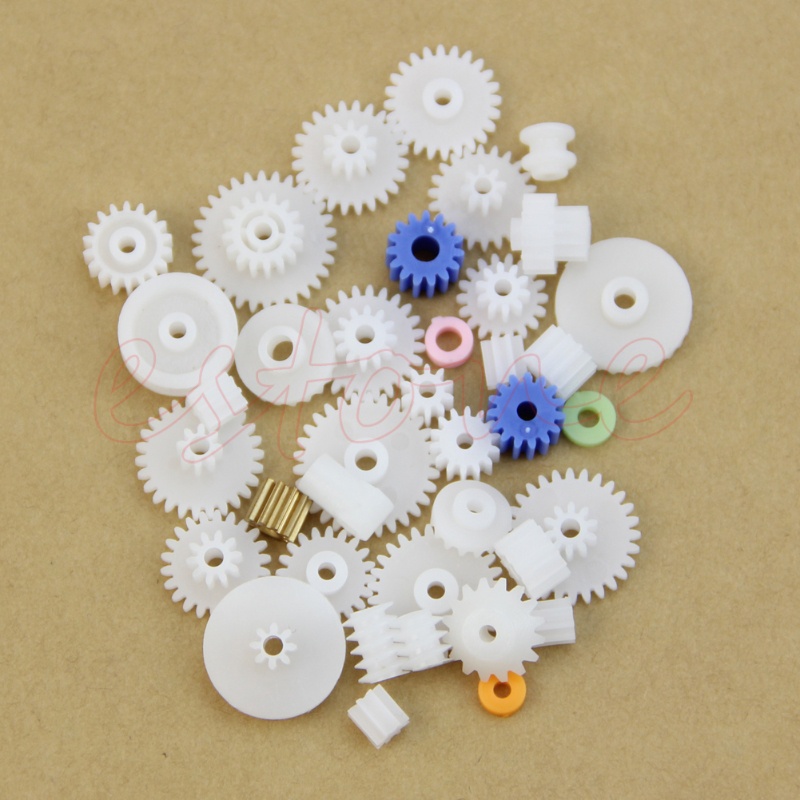 Mary 60pcs / Set Roda Gigi Worm Gear Bahan Plastik Untuk Aksesoris Robot DIY