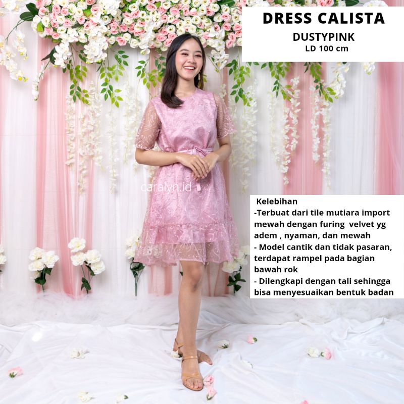 DRESS BRUKAT KONDANGAN WEDDING DRESS WANITA KOREA CALISTA