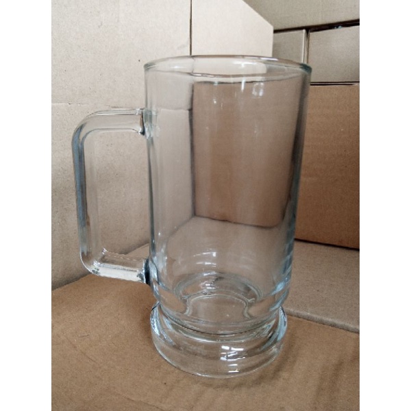 GELAS CANTIK GELAS KOPI GELAS TINGGI POLOS GELAS KACA MODEL GAGANG GELAS BENING