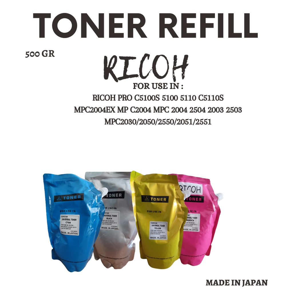 TONER REFILL Ricoh Pro C5100s 5100 5110 c5110s MPC2004ex MP C2004 MPC 2004 2504 2003 2503 MPC2030/2050/2550/2051/2551