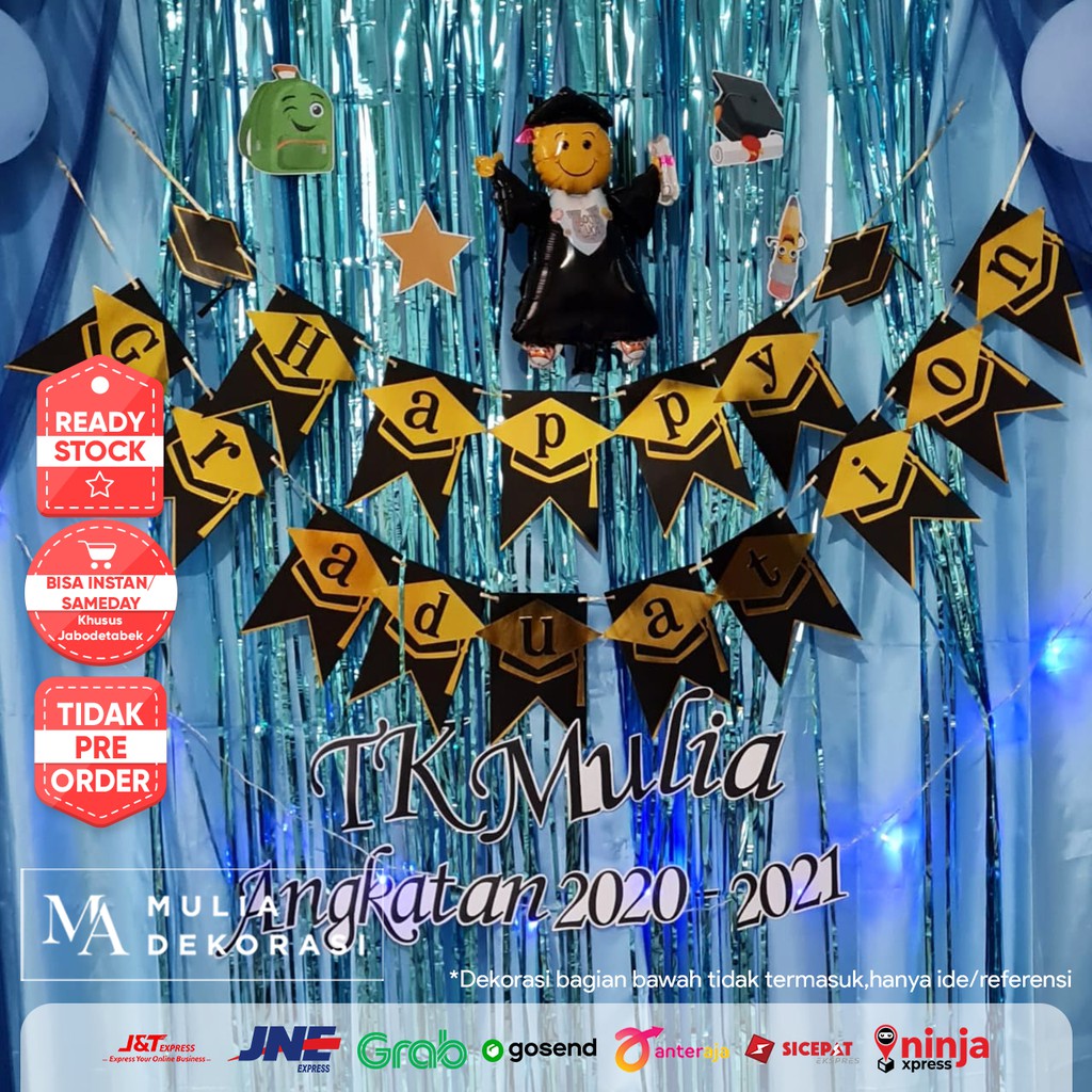 Dekorasi Backdrop Wisuda Kelulusan PAUD TK SD SMP SMU Background Backdrop DIY Paket Graduation