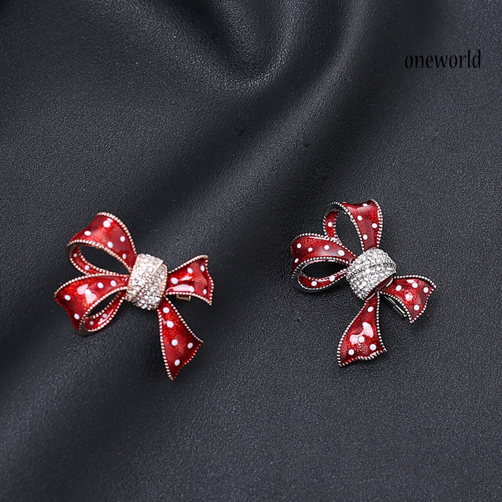 OW@ Brooch Bow-knot Elegant Temperament Shine Universal Stylish Brooch Pin for Banquet