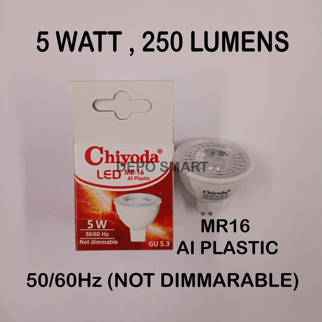 LAMPU LED CHIYODA MR16 AI PLASTIC 5W 250LM DAYLIGHT LAMPU HIAS RUANGAN