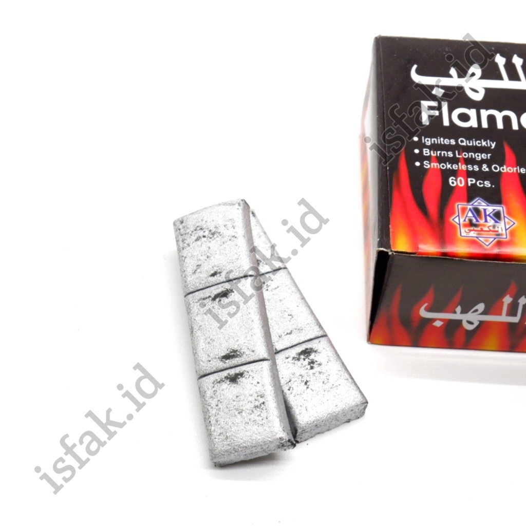 Arang Flame Coal Silver Isi 60 Pcs Areng Silver Flem Coal Bara Bukhur Bakhoor Bakhour Arang Bakar Gaharu Dupa Cendana Menyan