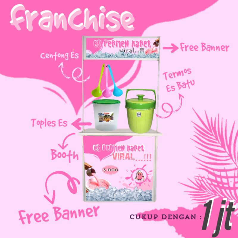 FRANCHISE ES PERMEN KARET VIRAL..  paket lengkap