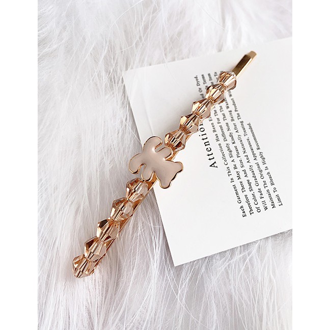 LRC Jepit Rambut Fashion Alloy Resin Word Bear Hair Clip F59733