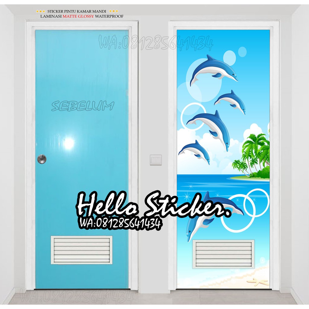 Stiker Pintu Kamar Mandi Waterproof Dijamin Awet Size 60cm X 190