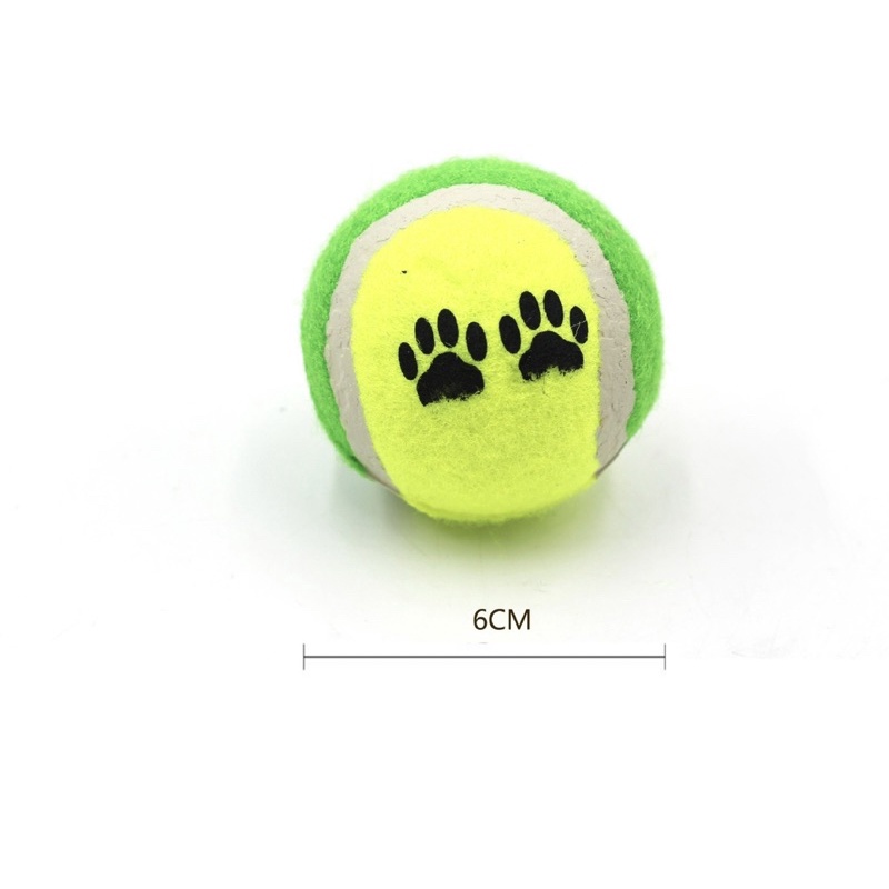 bola kasti mainan anjing kucing ukuran medium pet dog ball toy motif telapak kaki bola tenis tennis ball