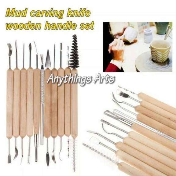 

Clay Sculpting Wax Pottery Carving Tools Set 11 alat ukir cukil