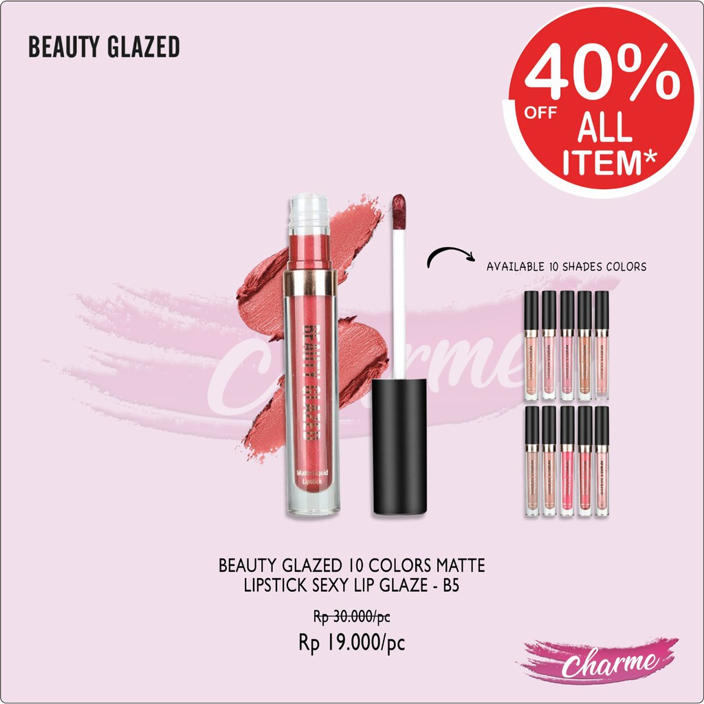 (READY &amp; ORI) Beauty Glazed Lip Matte Sexy Glaze Liquid Lipstick B5 B 5