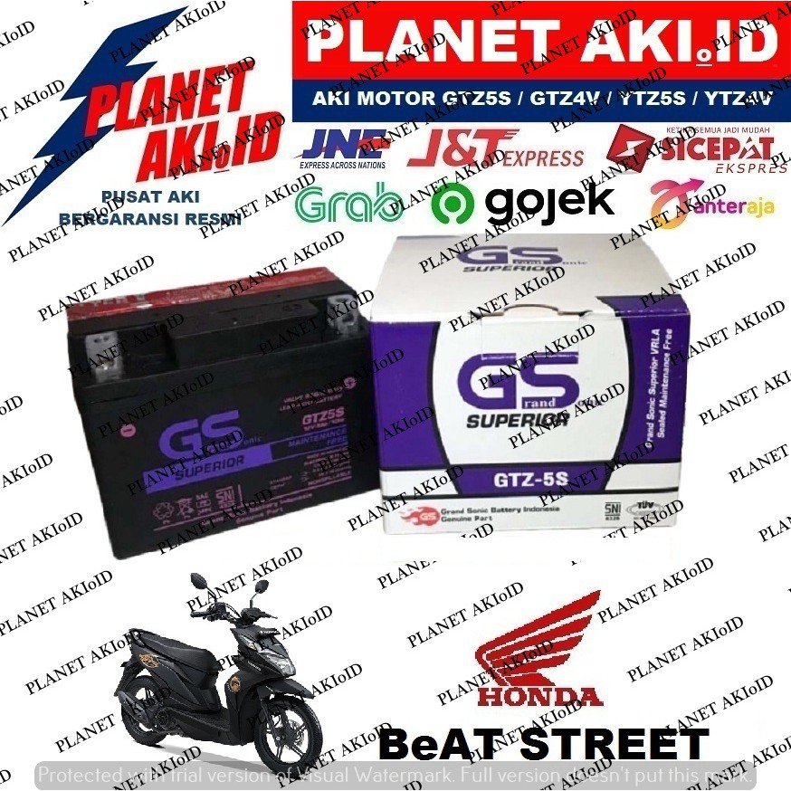 Aki Motor Honda Beat Street GTZ5S Accu Kering MF