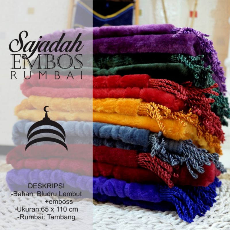 Cod Sajadah Turki Rumbai Tambang Refah Besar 71X107Cm Shenil - Putih, Atau Putih Terbaru Sajadah Pol