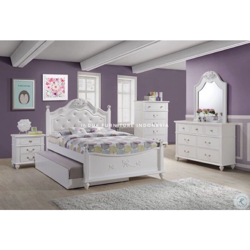 SET KAMAR TIDUR MINIMALIS MODERN DUCO PUTIH GLOSY.SET KAMAR TIDUR