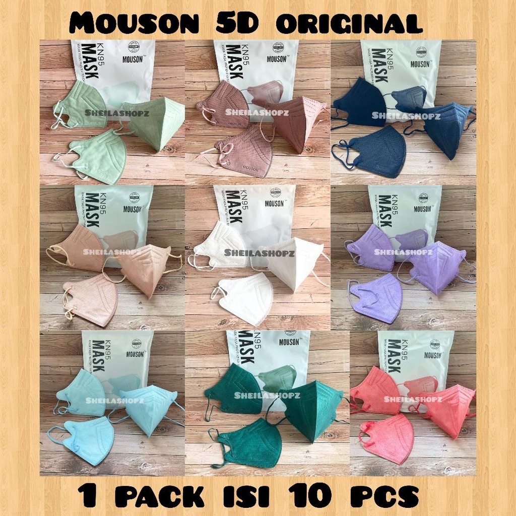 Masker KN95 Mouson 5D 5ply isi 10 pcs origina / masker mouson kn95 original