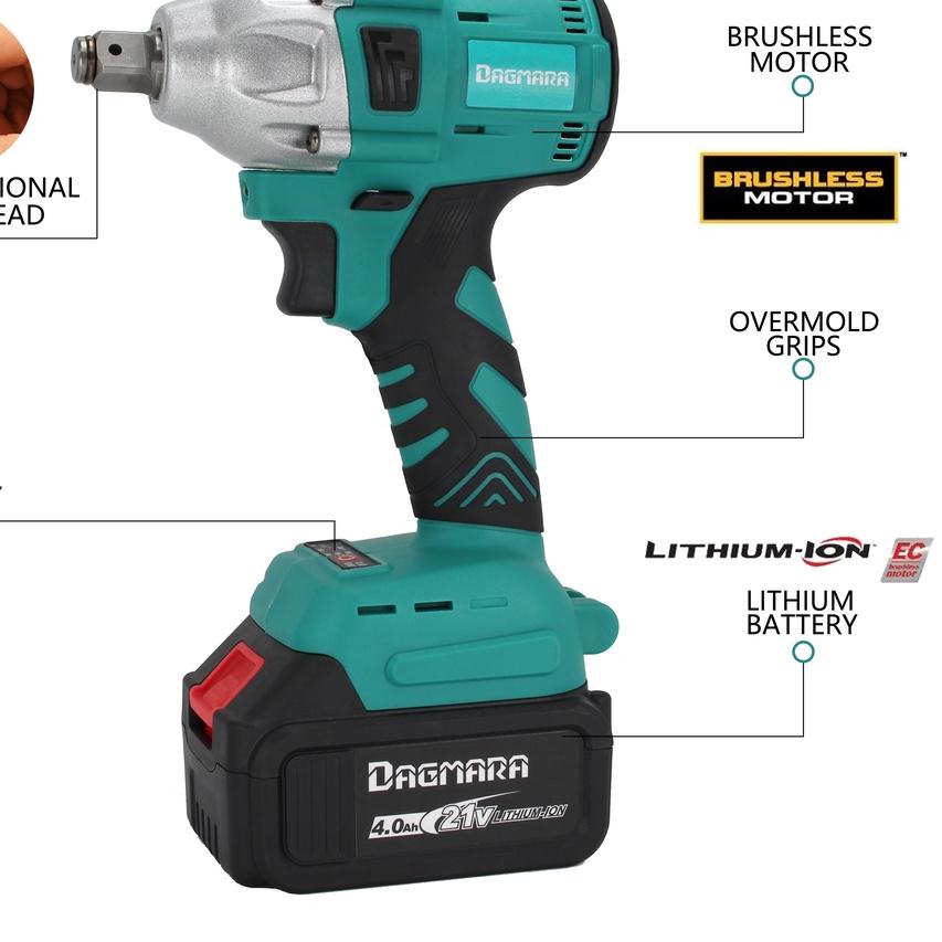 New ProductSR-1262Dagmara Cordless impact Wrench 21V brushless Obeng Kunci Pas Electrik Tanpa Kabe