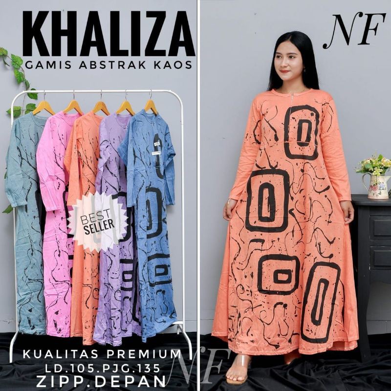 Gamis Kaos Jumbo Busui Resleting Depan Bumil Lengan Panjang Dress Wanita Kekinian Termurah Terbaru