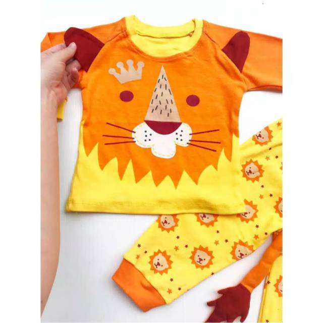 Setelan piyama anak karakter lucu lion 3D / setelan anak piyama lion king 6-24 bulan babybeb