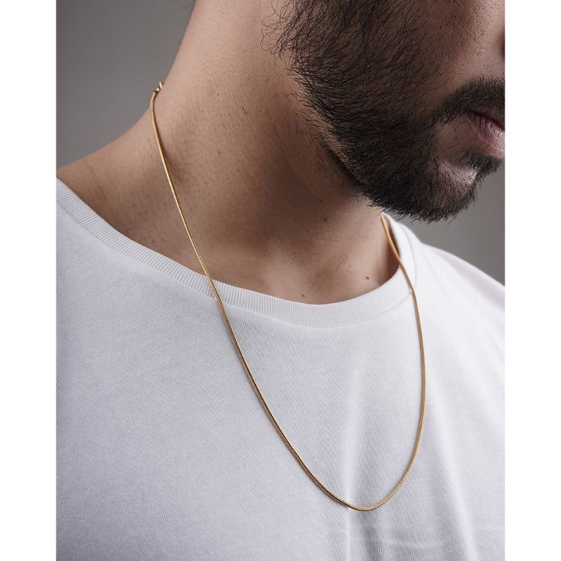 kalung titanium anti karat model bulat  / kalung titanium Korea warna gold dan silver