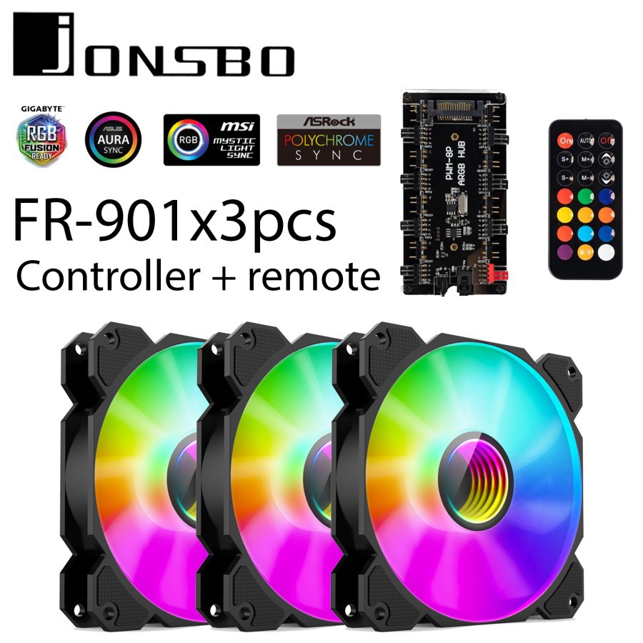 JONSBO FR-901 ARGB 3in1 + CONTROLLER FAN CASE / KIPAS CASING 12cm