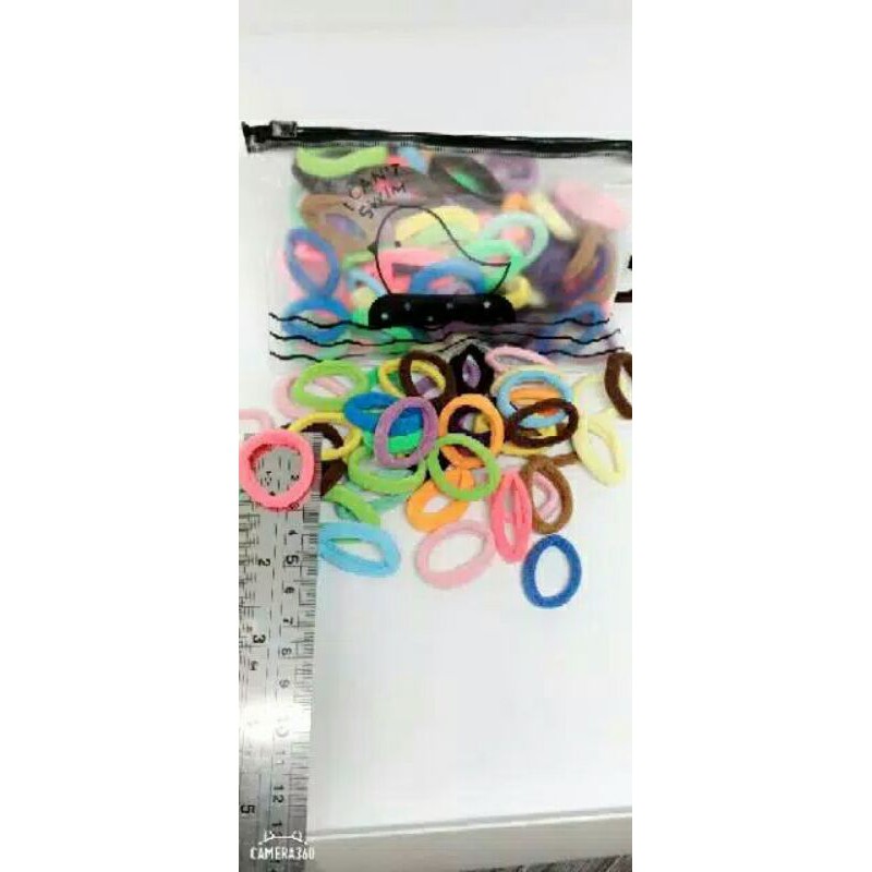 IKAT RAMBUT DONAT KECIL FREE POUCH/ 40 PCS