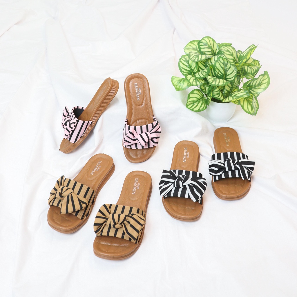 Niel Sandal Wanita Flat Pita Casual  - Demorin