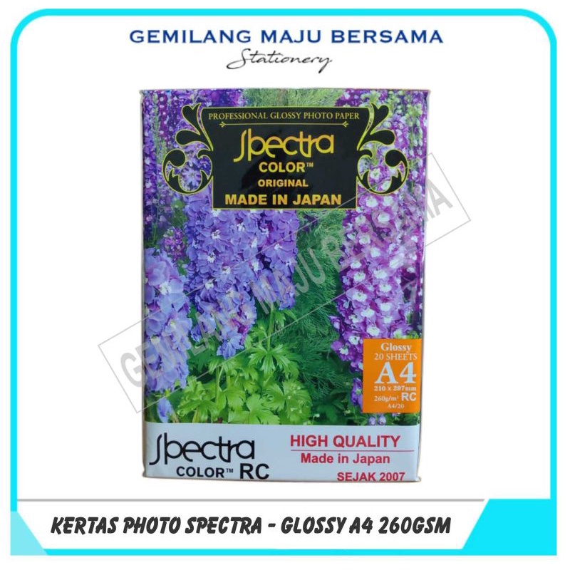 

Kertas Photo Spectra A4 260gr (glossy / silky)