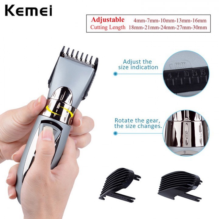 Alat Cukur Rambut Kemei KM-605 Rechargeable Electric Razor Hair Clipper Waterproof