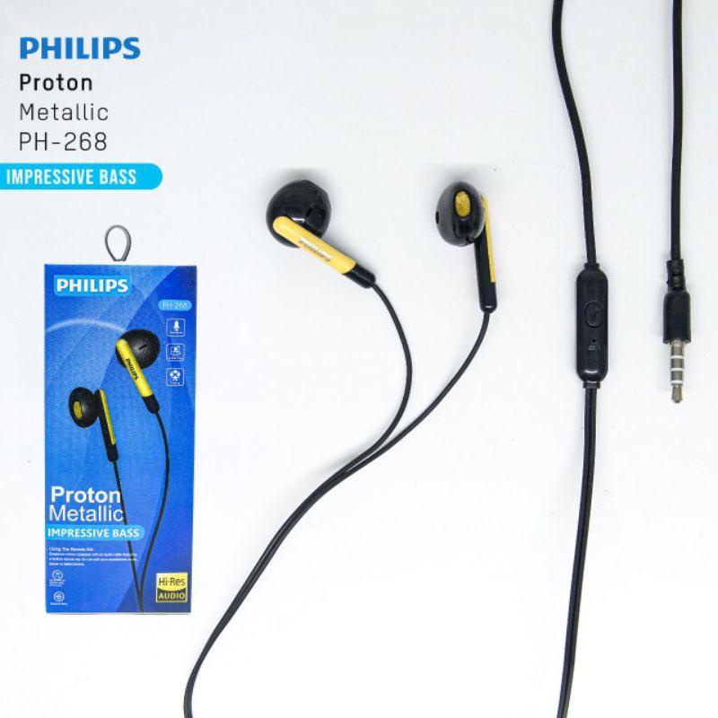 Headset Philips Proton Metalic QP268 Xtra Bass Handsfree Earphone