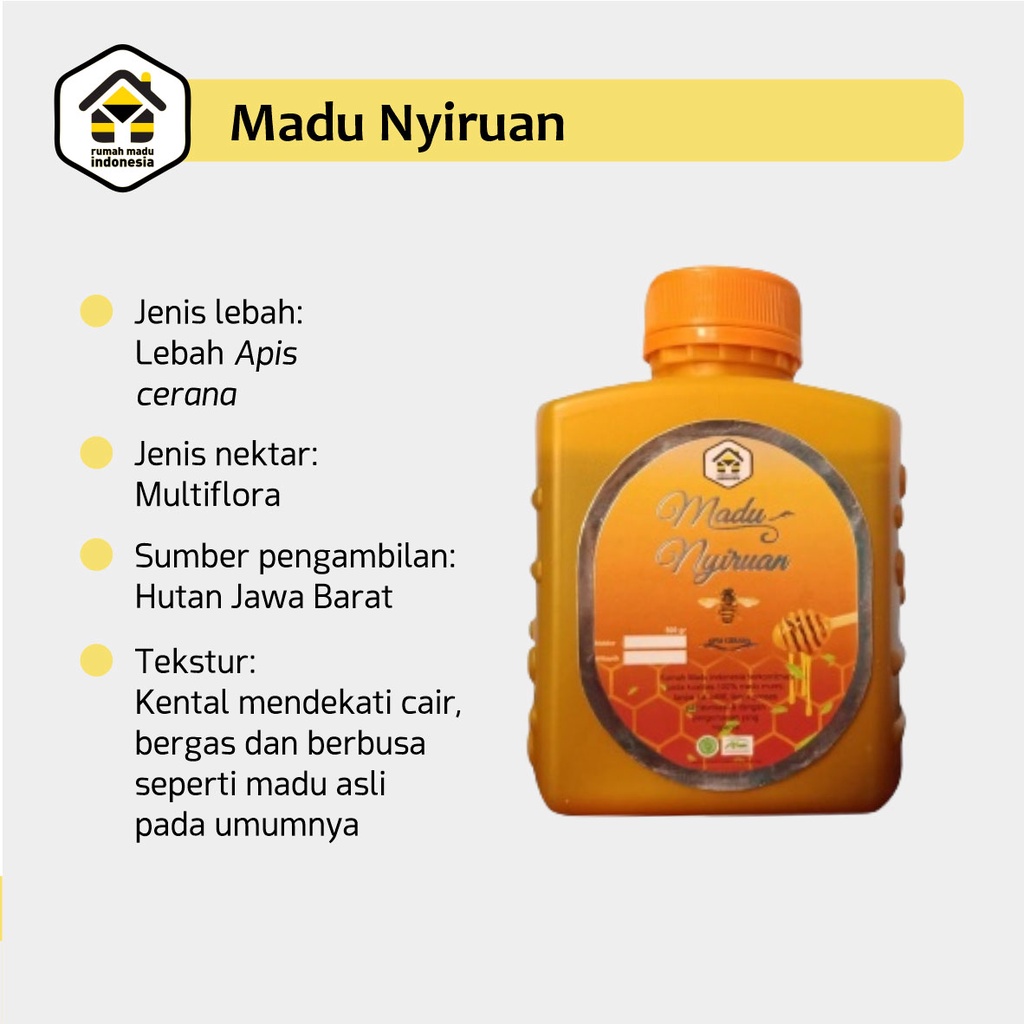 Madu Nyiruan Hutan Jawa Barat Murni Asli 100% Lebah Apis Cerana Raw Honey Alami