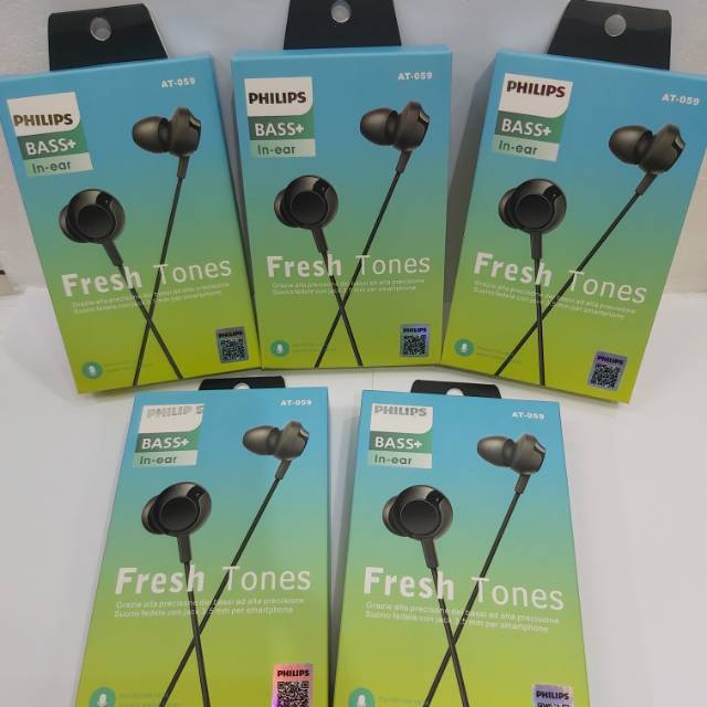 HEADSET HANDSFREE EARPHONE  PHILIPS BASS+ /FRESH TONES /AT-059