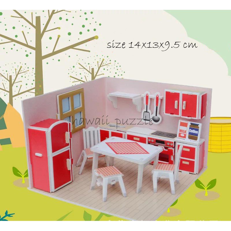 Puzzle 3D DIY bahan foam &amp; paper KITCHEN mainan puzzle edukasi anak (kado,pajangan,dekorasi)