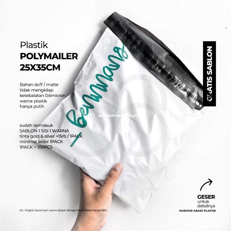 

Sablon Plastik Packing Olshop Polymailer 25x35 bukan 30