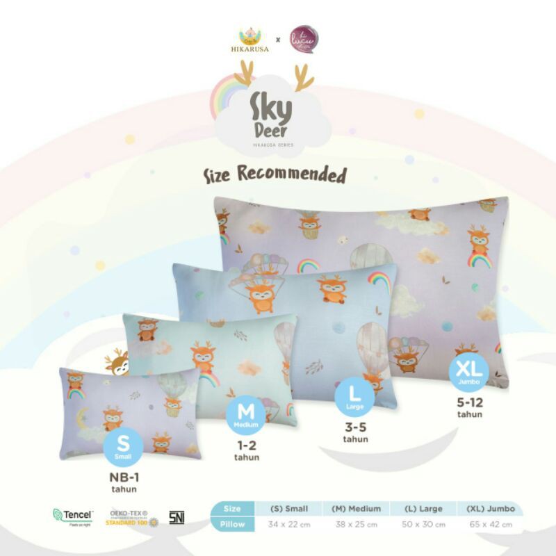 Hikarusa Guling &amp; Bantal Hikaru Size XL Cuddle Pillow Buddy Katun Tancel Sky Deer - Baby Shark