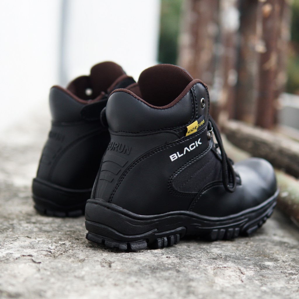 BLACK FORCE CHEAP PENDEK - SEPATU MUNCAK GUNUNG PRIA BOOTS UJUNG BESI SAFETY SHOES TRACKING TACTICAL