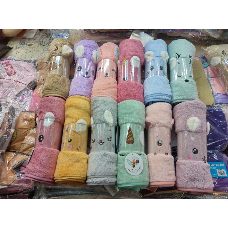 1 pcs handuk mandi  bayi microfiber 3D/handuk kuping 50x100