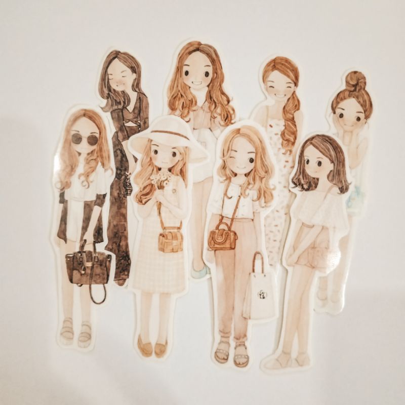 

(DSP) 8 PCS STICKER BIG AESTHETIC/ GIRL STICKER LUCU/CUTE GIRL STICKER/STICKER JURNAL BIG GIRL