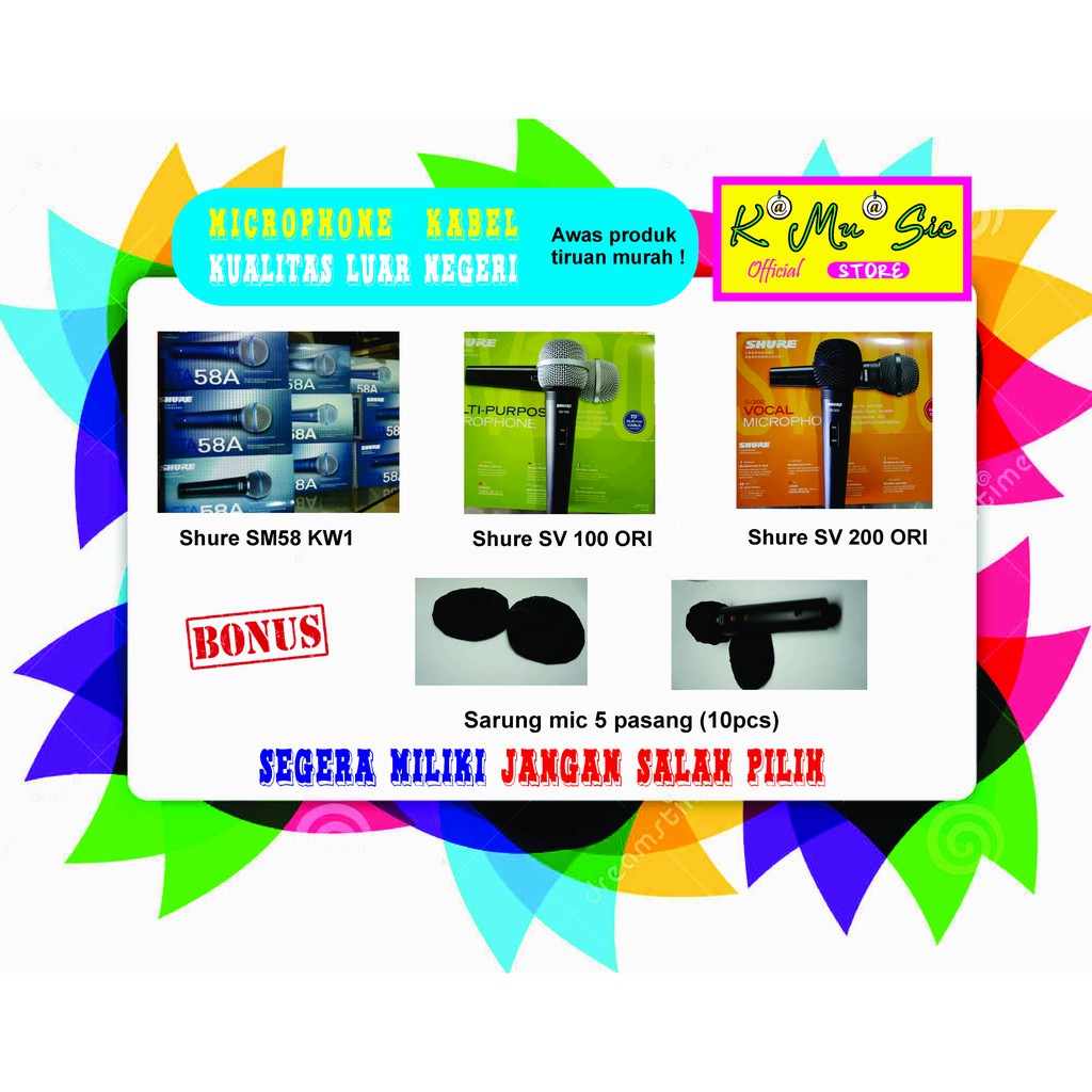 Mikrofon Microphone Mic kabel shure