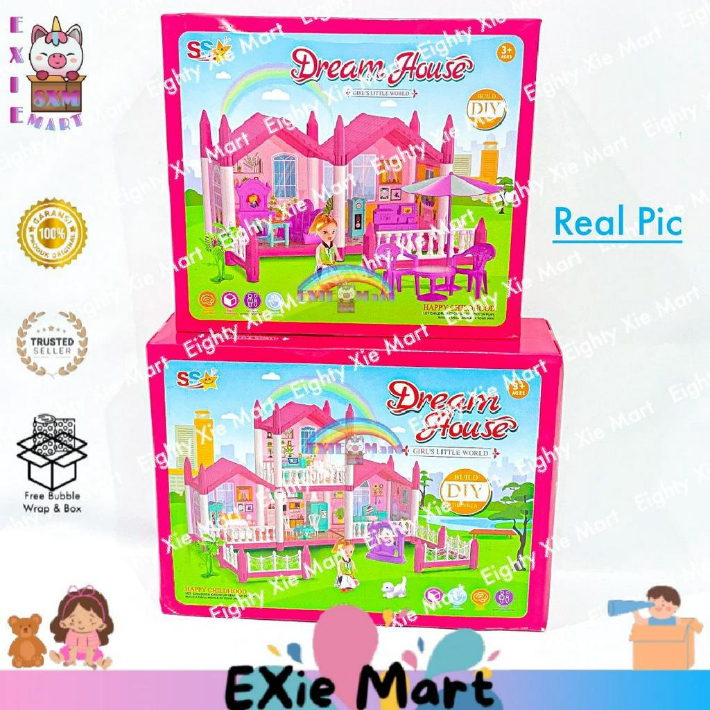 MAINAN ANAK DIY MERAKIT RUMAH BONEKA DREAM HOUSE MAINAN ANAK PEREMPUAN RUMAH RUMAHAN BONEKA
