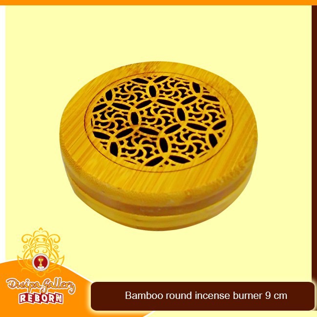 Bamboo Round Incense Burner 9 cm