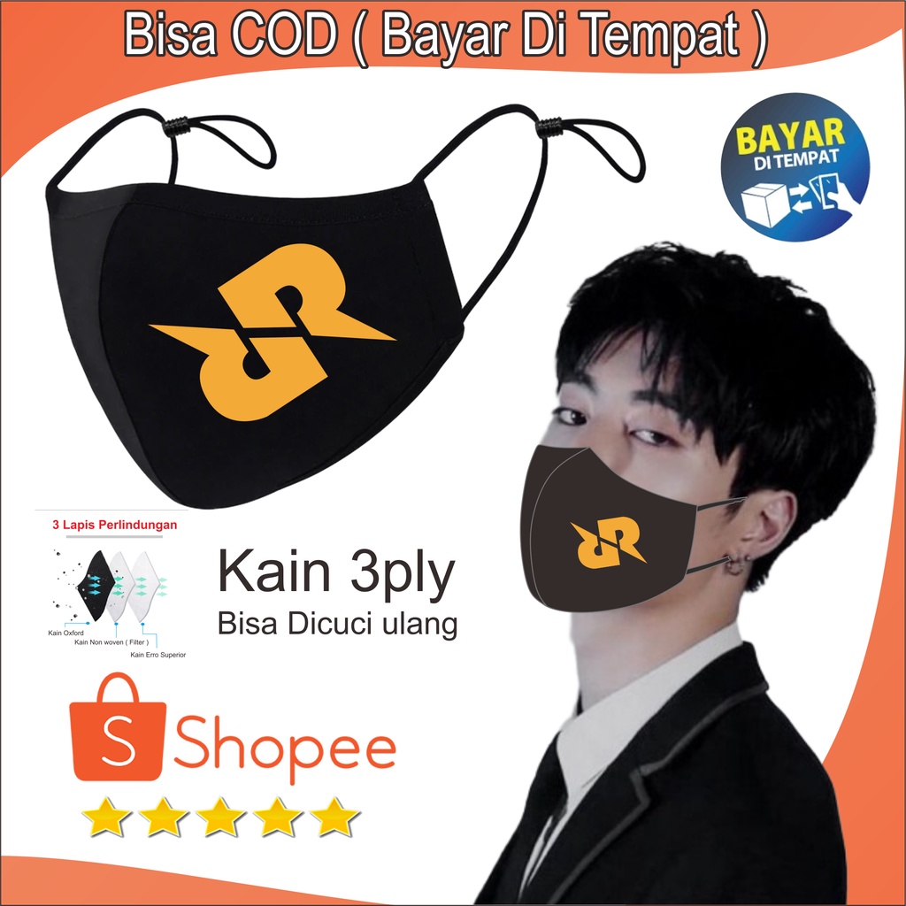 Masker kain Logo Game RR Model Duckbill Earloop Adjustable Keren Bisa Dicuci Ulang