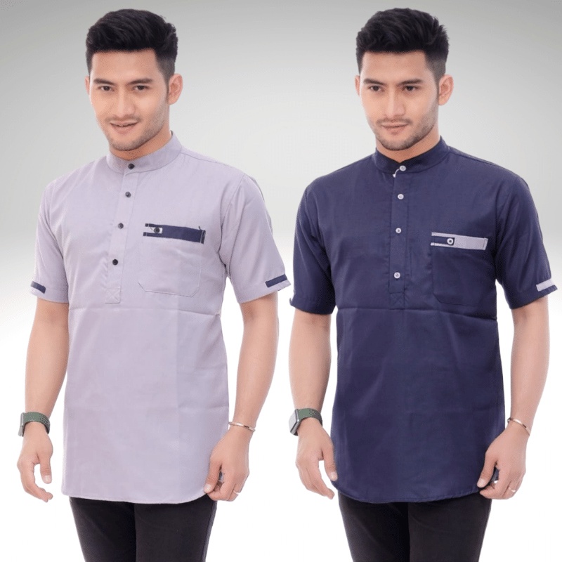 Baju Koko Kurta Dewasa Lengan Pendek Material Catton Adem Serap Keringat