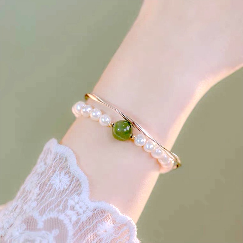 Gelang Manik-Manik Mutiara Opal Warna Permen Untuk Wanita