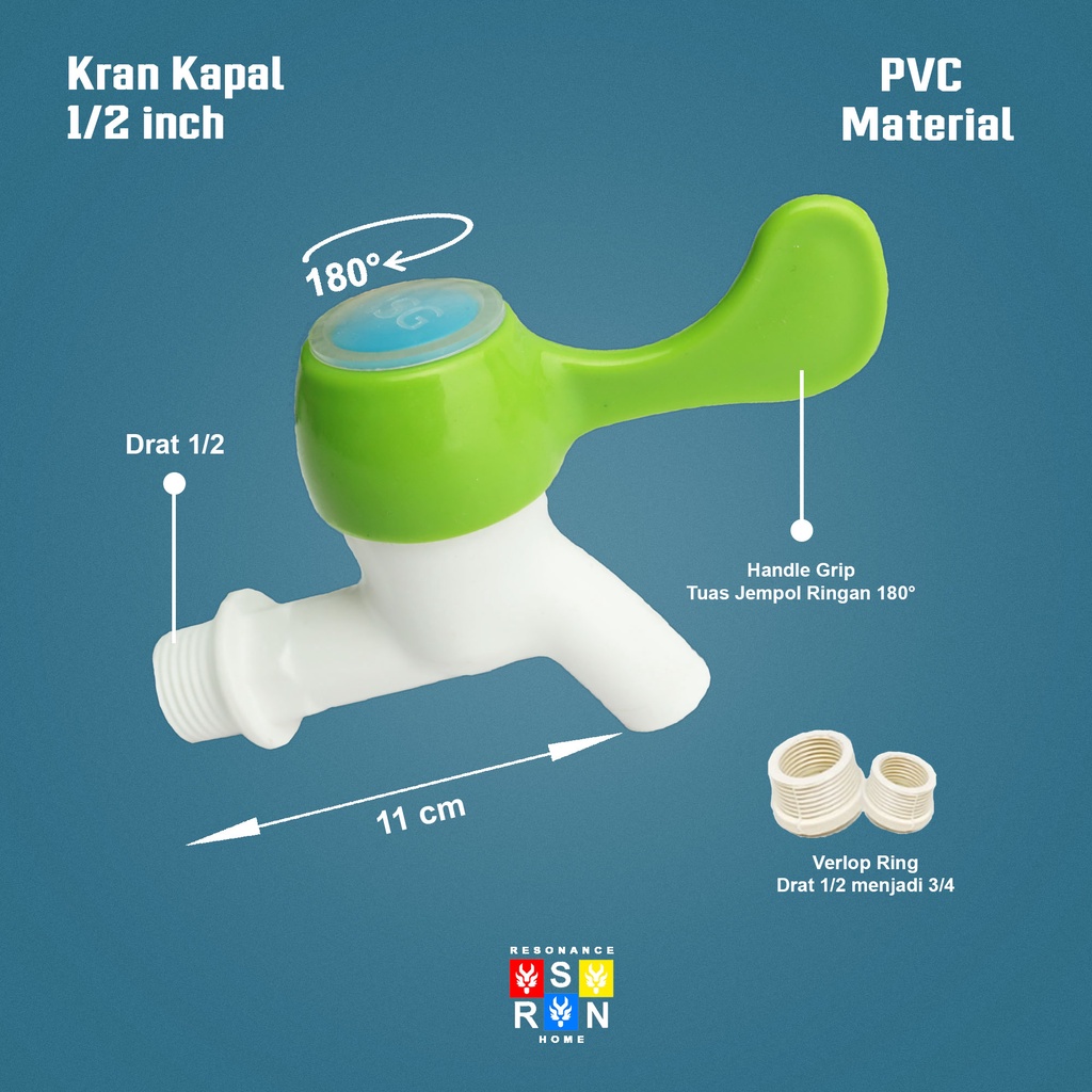 Kran Air Pvc 2 Way 1/2 Inch Keran Jempol Resonance Home