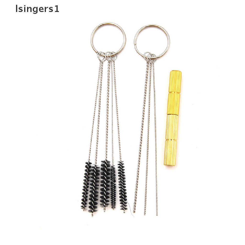 (lsingers1) 11pcs / Set Jarum + Sikat Pembersih Airbrush Bahan Stainless steel