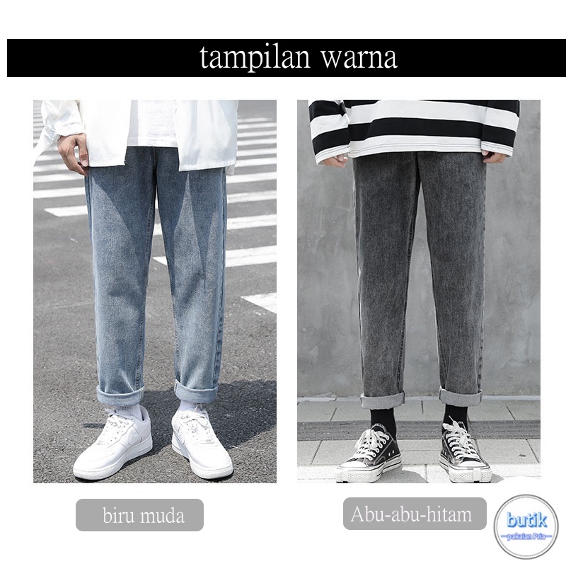 Celana Cargo Jeans Pria Celana jeans panjang pria korean style slim fit jeans Celana Denim hitam celana jeans pria