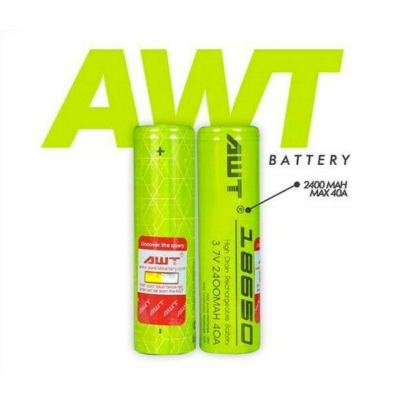 BATERAI VAPOOR 1MR 18650 AWT HIJAU 2400mAh 40A KUALITAS AUTHENTIC HARGA PER 1 PCS