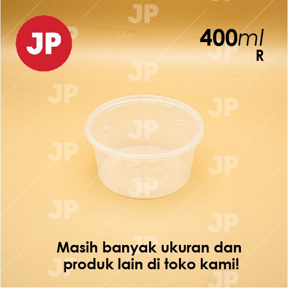 Mangkok Plastik  Thinwall Bulat Datar R 400ml (ISI 5)